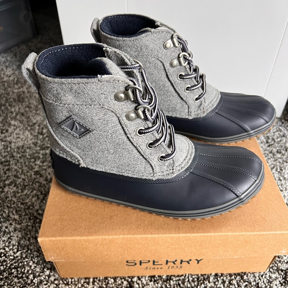 Brand new in the box kids Sperry boots